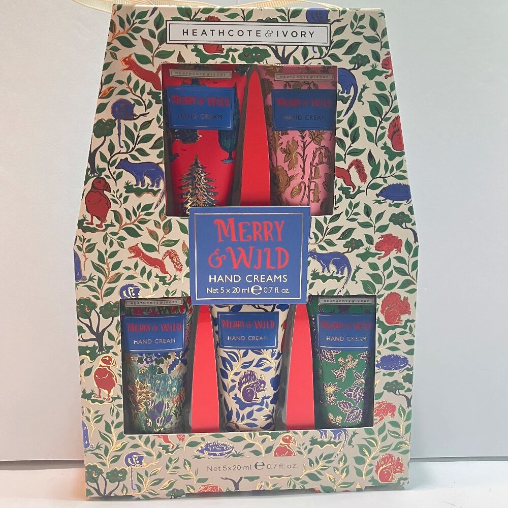 Heathcote & Ivory Merry & Wild Holiday Hand Cream Set 5x 30ml